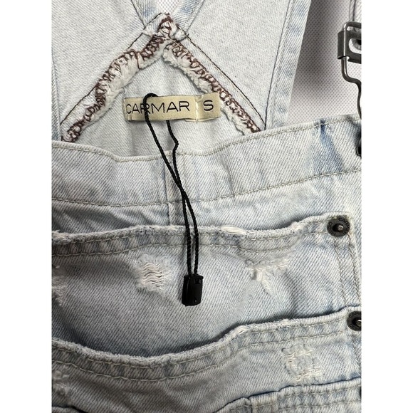 Carmar Light Wash Denim Distressed Jeans Overalls Size Small - Picture 6 of 13